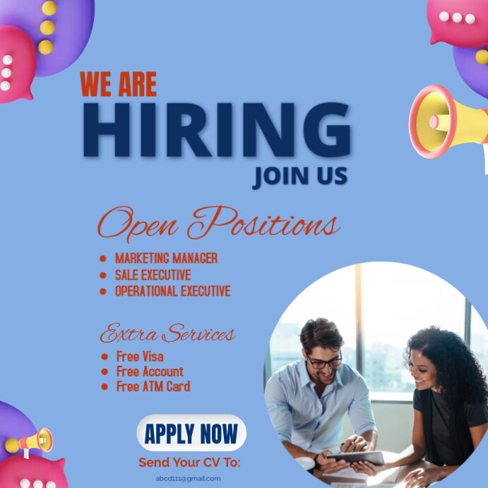 we are hiring new positions at first come to 2025 Template | PosterMyWall