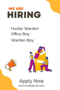 We are hiring new warden Poster template
