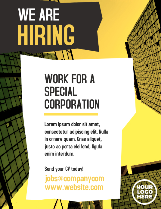 Copy of We are hiring now corporate job flyer PosterMyWall