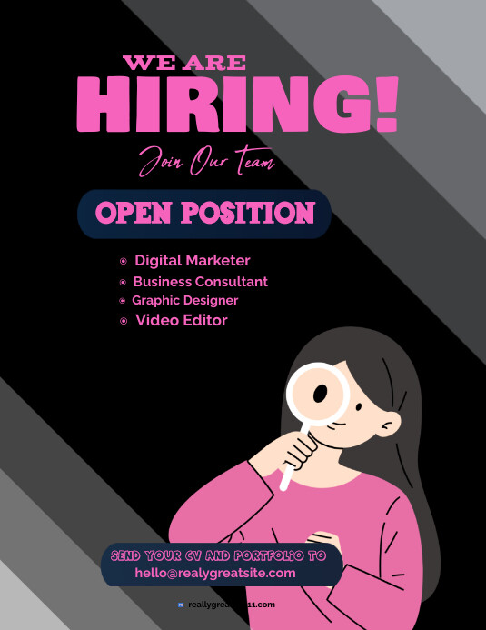 Plantilla de we are hiring now job 2024 hello hello come t | PosterMyWall