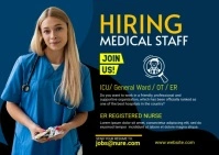 We are Hiring Nurses Ad Postcard template