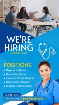 We are Hiring Nurses Templat 数字显示屏 (9:16) template