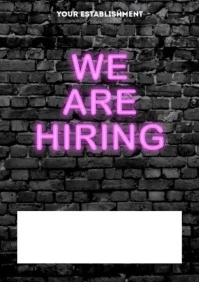 We Are Hiring Pink Poster A4 template