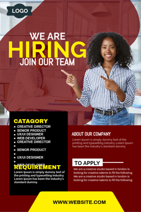 Pinterest Hiring Posts We are hiring Pinterest Graphic Templat | PosterMyWall