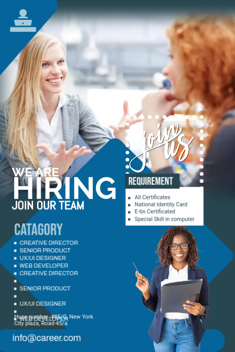 Pinterest Hiring Posts We are hiring Pinterest Graphic Template | PosterMyWall