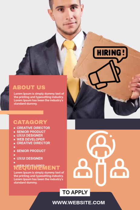 Pinterest Hiring Posts We are hiring Pinterest Graphic Template | PosterMyWall