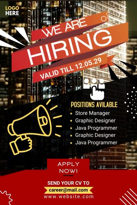 Pinterest Hiring Posts We Are Hiring Pinterest Graphic Template | PosterMyWall