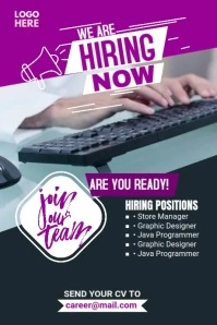We Are Hiring Pinterest Graphic Poster template