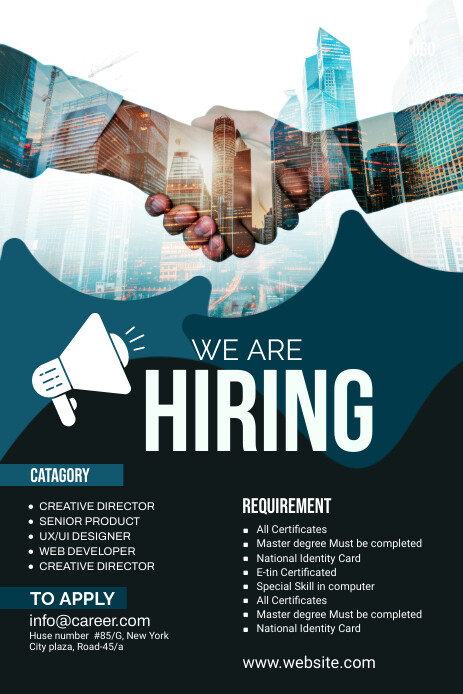 Pinterest Hiring Posts We are hiring Pinterest Graphic Template | PosterMyWall