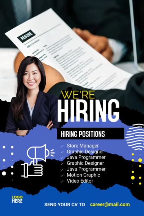 Pinterest Hiring Posts Plantilla de We Are Hiring Pinterest Graphic | PosterMyWall