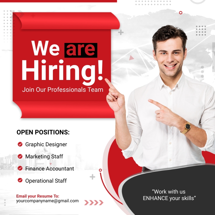We are Hiring post Template PosterMyWall