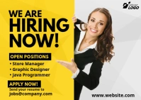 We Are Hiring Postcard Открытка template