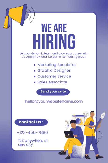We Are Hiring Poster Plakkaat template
