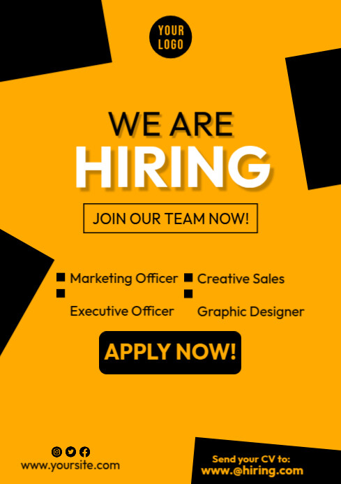 We Are Hiring Poster Template | PosterMyWall