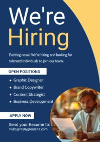 we are hiring poster template A3