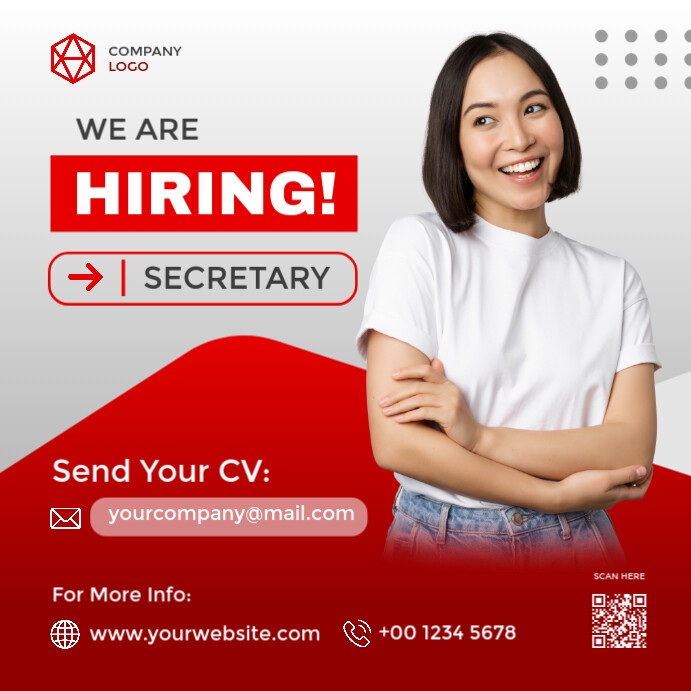 We are Hiring Poster Template Publicação no Instagram