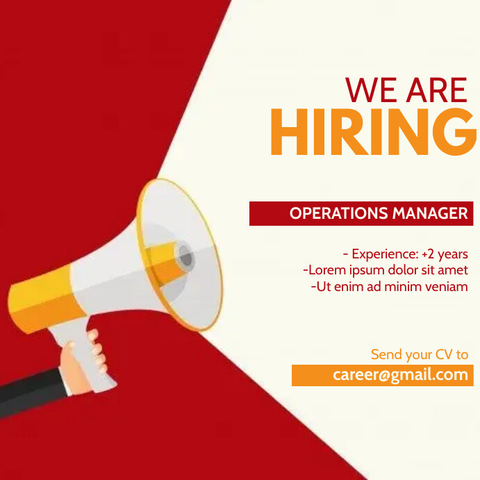 We are Hiring Poster template PosterMyWall