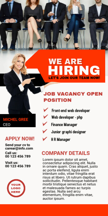 We are hiring Roll Up Banner Template | PosterMyWall