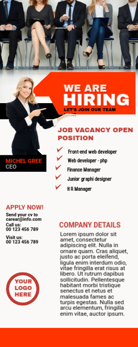 We are hiring Roll Up Banner Template | PosterMyWall