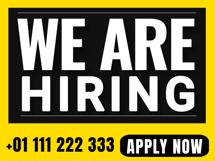 we are hiring sign Template PosterMyWall