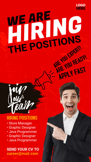 Work Status Design We are hiring WhatsApp Status Template | PosterMyWall