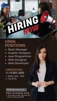 Work Status Design Hiring WhatsApp Status Template | PosterMyWall