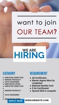 Work Status Design We are hiring WhatsApp Status Template | PosterMyWall