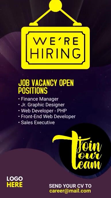 Work Status Design We are hiring WhatsApp Status Template | PosterMyWall
