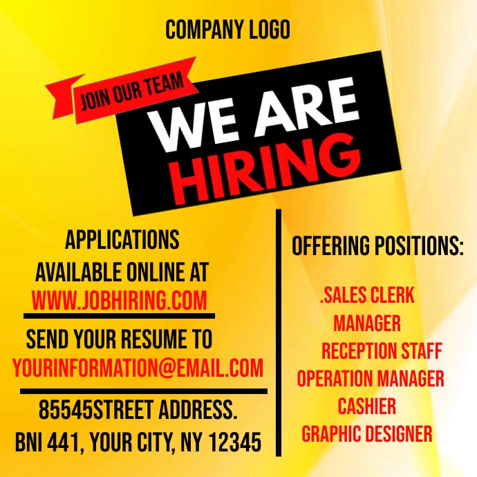 WE ARE HIRNIG Template | PosterMyWall