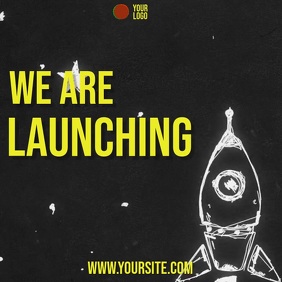 We are launching rocket drawing video Square (1:1) template