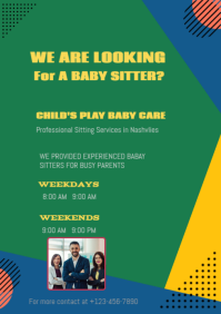 we are looking baby sitters now busy profesionals come to join A3 template