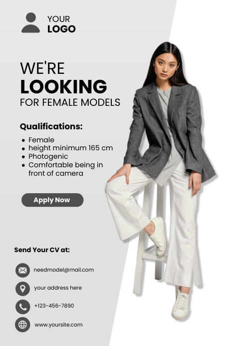 Model Needed Poster We are looking for model ads Template | PosterMyWall