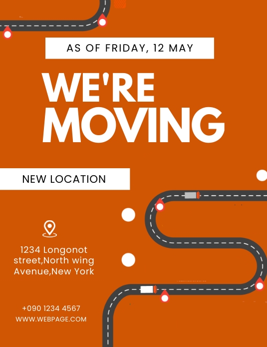 WE ARE MOVING ,WE HAVE MOVED FLYER Template | PosterMyWall