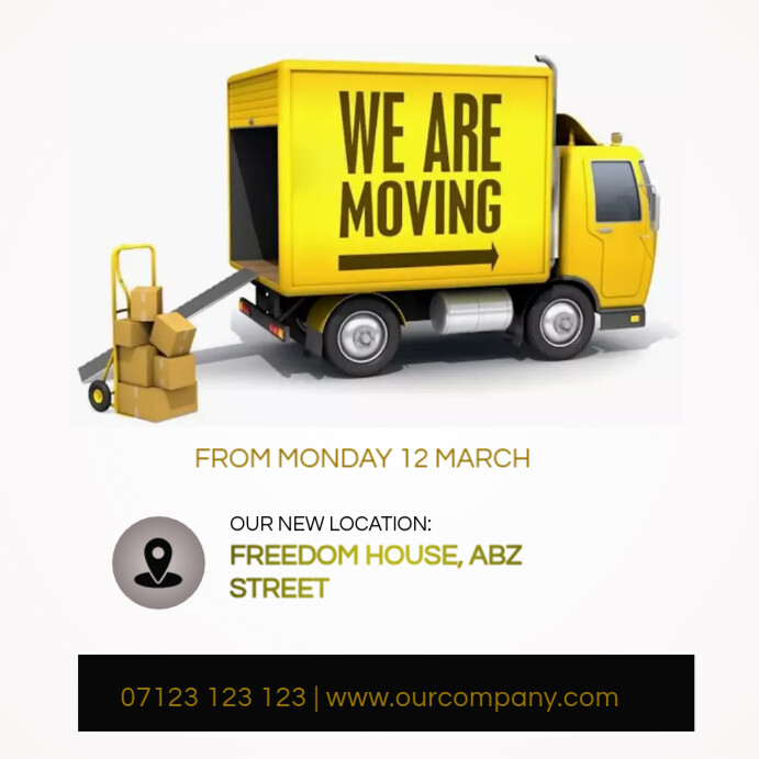 We are moving Template PosterMyWall