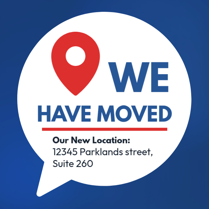 Sign In New Location We are moving to a new location Template | PosterMyWall