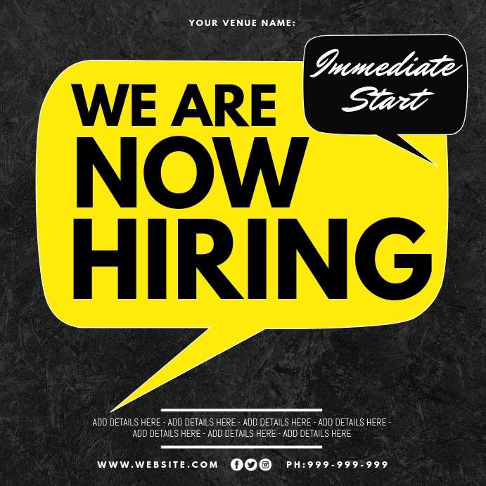 We Are Now Hiring Poster Template PosterMyWall