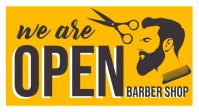 We are Open Barber Shop Template Vidéo de couverture Facebook (16:9)