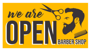 Orange Barber Shop Opening Facebook Cover Video Template