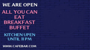 Purple Breakfast Buffet Promotion Digital Display Template