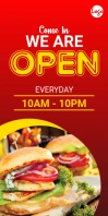 We Are Open Roll Up Banner 3' × 6' template