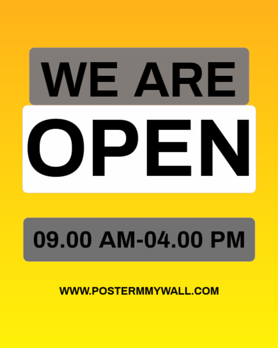 WE ARE OPEN Template | PosterMyWall