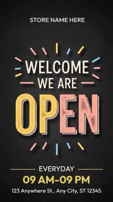 We Are Open Instagram Reel template