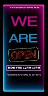 WE ARE OPEN Roll Up Banner 3' × 6' template