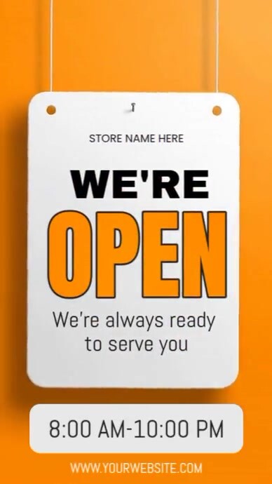 We Are Open Instagram Story template