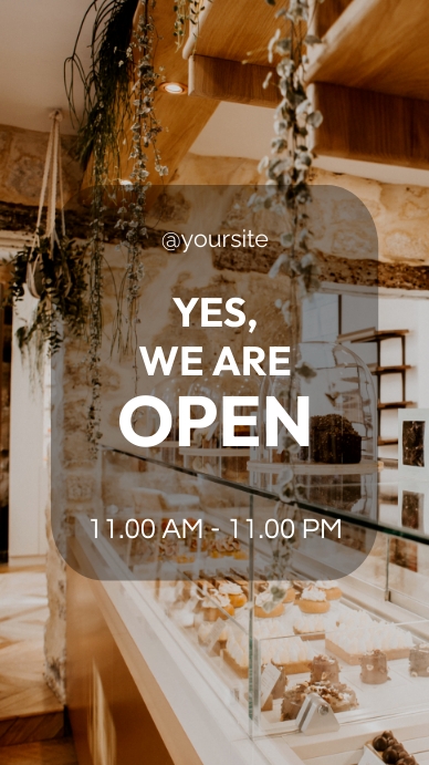 we are open Instagram Story template