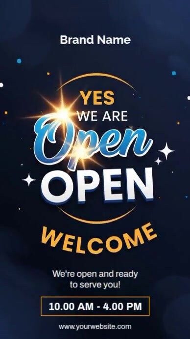 We Are Open Instagram Reel template