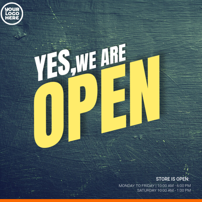 we are open Square (1:1) template