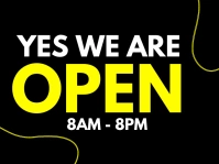 We Are Open Znak podwórkowy template