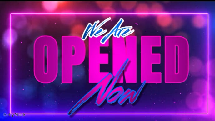 we are open Digital Display (16:9) template