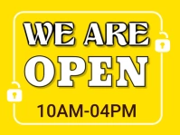 we are open Yard Sign template